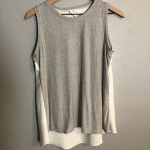 Loft gray and white tank top. size small